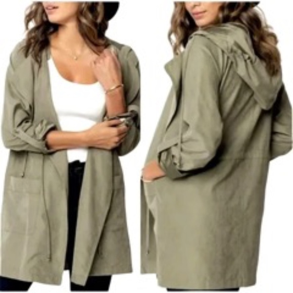 Be Cool Lightweight Hooded Utility Coat Jacket - Picture 1 of 9